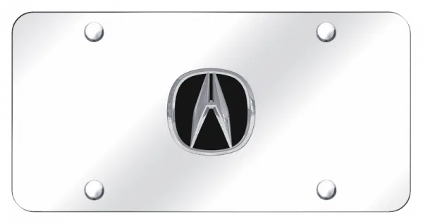 ACU.CC – AUTO GOLD License Plate, Chrome Acura Logo Chrome Plate Stainless Steel